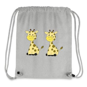 Amitié avec les girafes doubles - Sac à cordon recyclé Stanley/Stella - gris chiné - Devant