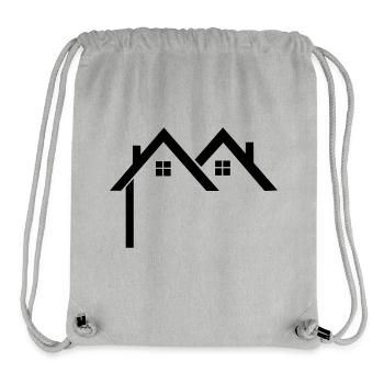 Quartier résidentiel Maisons avec logo - Sac à cordon recyclé Stanley/Stella - gris chiné - Devant