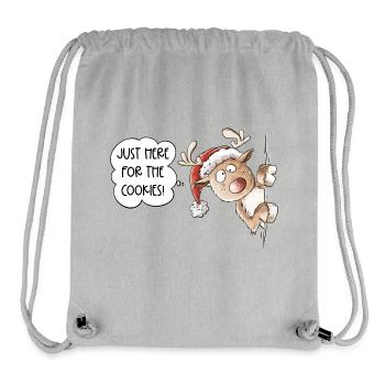 Dicton de Noël de renne - Sac à cordon recyclé Stanley/Stella - gris chiné - Devant