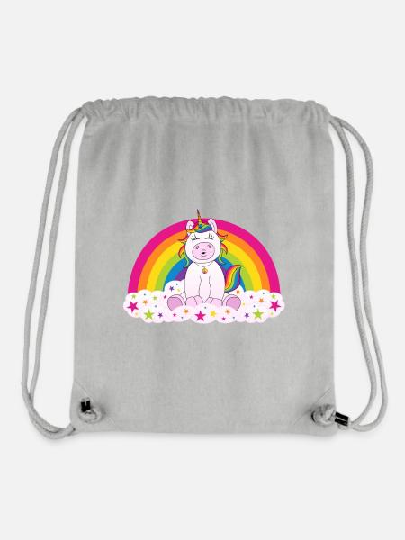 Einhorn Regenbogen - Stanley/Stella recycelter Gym Bag - Grau meliert