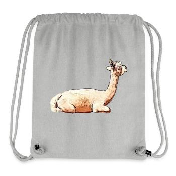 süße Tierdesigns, Alpaka Stute liegend - Stanley/Stella recycelter Gym Bag - Grau meliert - Vorne