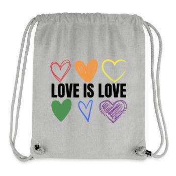 PRIDE Love is love black - Stanley/Stella recycelter Gym Bag - Grau meliert - Vorne