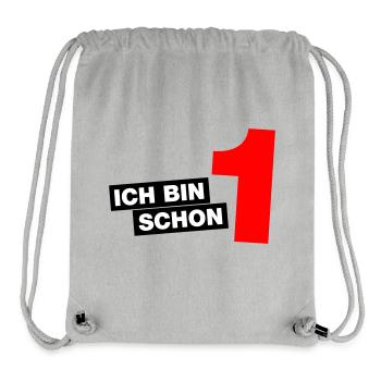 Ich bin schon 1 - Stanley/Stella recycelter Gym Bag - Grau meliert - Vorne