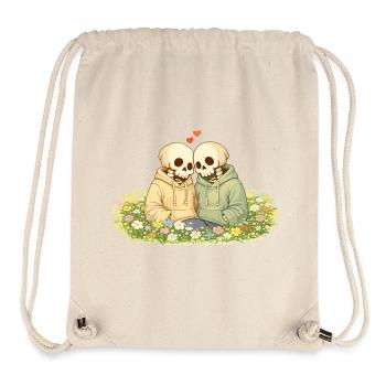 Cozy Skeleton Couple on Flower Meadow – Near - Stanley/Stella Recycled Gym Bag - natural - Front