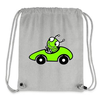 Raupe Wurm Rennauto Rennwagen Schnell Fahren Sport - Stanley/Stella recycelter Gym Bag - Grau meliert - Vorne