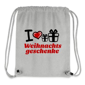 I Love Christmas Gifts - Stanley/Stella Recycled Gym Bag - heather grey - Front