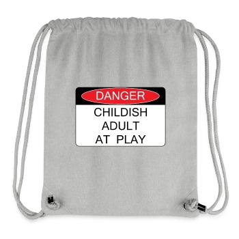 Childish adult at play - Stanley/Stella Recycled Gym Bag - heather grey - Front