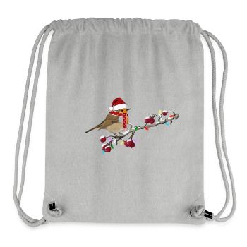 Rotkehlchen Vogel mit Lichterkette Gartenvogel - Stanley/Stella recycelter Gym Bag - Grau meliert - Vorne