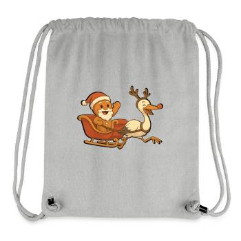 Santa Claus Gingerbread Mannele Sleigh Stork - Stanley/Stella Recycled Gym Bag - heather grey - Front