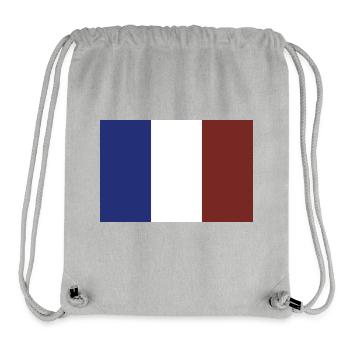 Drapeau de la France - Sac à cordon recyclé Stanley/Stella - gris chiné - Devant