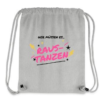 Raus Tanzen Neon Graffiti - Stanley/Stella recycelter Gym Bag - Grau meliert - Vorne