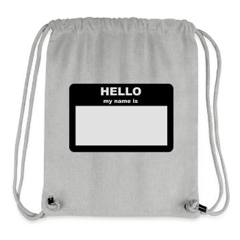 Name tag - HELLO my name is - Stanley/Stella Recycled Gym Bag - heather grey - Front