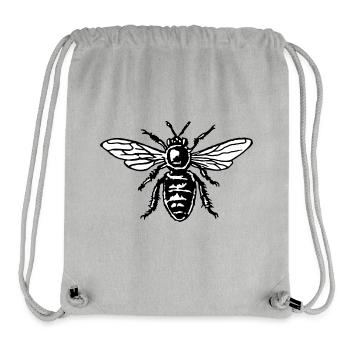 Honey Bee Two-Color Black&White - Sac à cordon recyclé Stanley/Stella - gris chiné - Devant