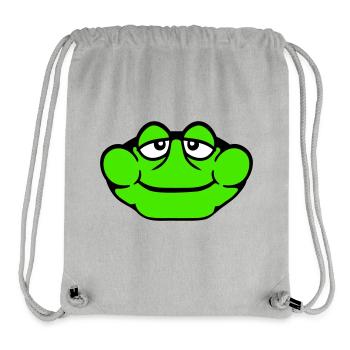Frog Toad Smiles Funny Comic Happy Cool - Stanley/Stella Recycled Gym Bag - heather grey - Front