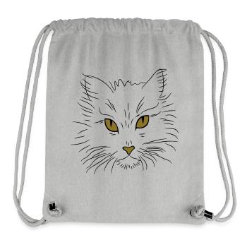 Cat's head with piercing eyes - Stanley/Stella Recycled Gym Bag - heather grey - Front