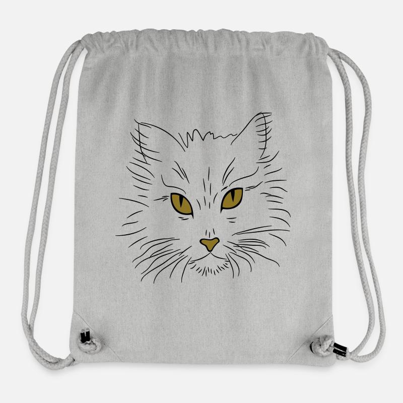 Katzenkopf mit stechenden Augen - Stanley/Stella recycelter Gym Bag - Grau meliert