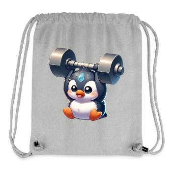 Süßer Pinguin Chibi Workout Schwitzen Fitness - Stanley/Stella recycelter Gym Bag - Grau meliert - Vorne