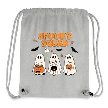 Motif d'Halloween de l'escouade effrayante - Sac à cordon recyclé Stanley/Stella - gris chiné - Devant