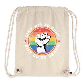 ARE WE TOO COLOURFUL - ARE YOU TOO BROWN - AGAINST THE RIGHT - Stanley/Stella Recycled Gym Bag - natural - Front
