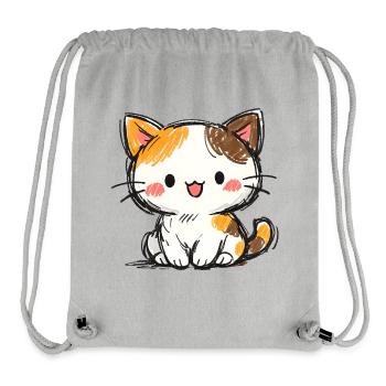 Kleines Glücks Kätzchen Cartoon - Stanley/Stella recycelter Gym Bag - Grau meliert - Vorne