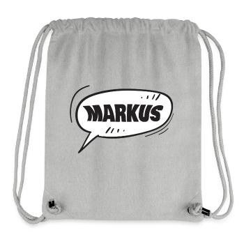 Markus speech bubble cartoon name - Stanley/Stella Recycled Gym Bag - heather grey - Front