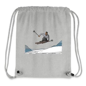 Skifahren, Pistenspaß - Stanley/Stella recycelter Gym Bag - Grau meliert - Vorne