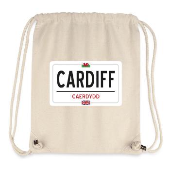 Ortsschild Cardiff - Stanley/Stella recycelter Gym Bag - Naturweiß - Vorne