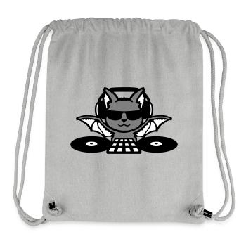 DJ Bat Casque Mixeur Fête d’Halloween - Sac à cordon recyclé Stanley/Stella - gris chiné - Devant