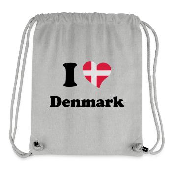 I love Denmark - J'aime le Danemark - Sac à cordon recyclé Stanley/Stella - gris chiné - Devant