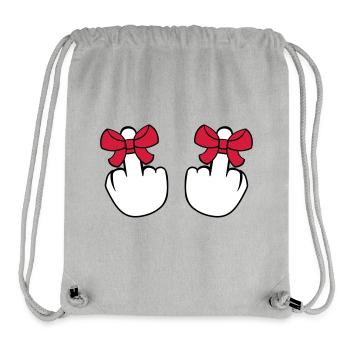 2 haende wichser mittelfinger zeigen beleidigen fi - Stanley/Stella recycelter Gym Bag - Grau meliert - Vorne