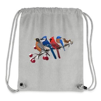 Gartenvögel auf einem Ast Vogelbeobachter - Stanley/Stella recycelter Gym Bag - Grau meliert - Vorne