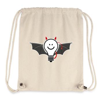 Glühbirne mit Teufelshörnern – freches Lichtmotiv - Stanley/Stella recycelter Gym Bag - Naturweiß - Vorne