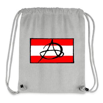 Anarchy icon on red background - Stanley/Stella Recycled Gym Bag - heather grey - Front