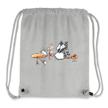 Storch bringt Baby - Stanley/Stella recycelter Gym Bag - Grau meliert - Vorne