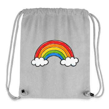 Handgezeichneter Regenbogen - Stanley/Stella recycelter Gym Bag - Grau meliert - Vorne