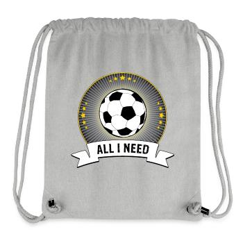 ALL I NEED | Football emblem - Stanley/Stella Recycled Gym Bag - heather grey - Front