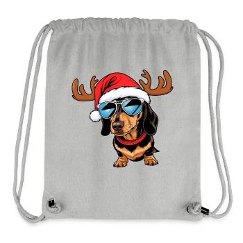 Christmas Dachshund - Stanley/Stella Recycled Gym Bag - heather grey - Front