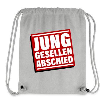 Enterrement de vie de garçon Jga bachelor - Sac à cordon recyclé Stanley/Stella - gris chiné - Devant