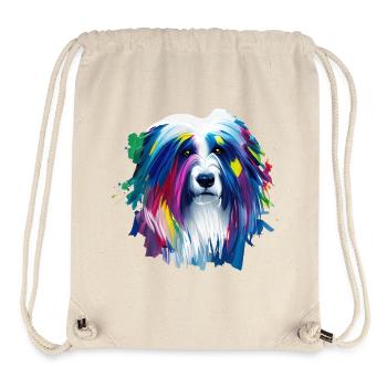 Altenglischer Schäferhund lebendige Ölmalerei Kunst - Stanley/Stella recycelter Gym Bag - Naturweiß - Vorne