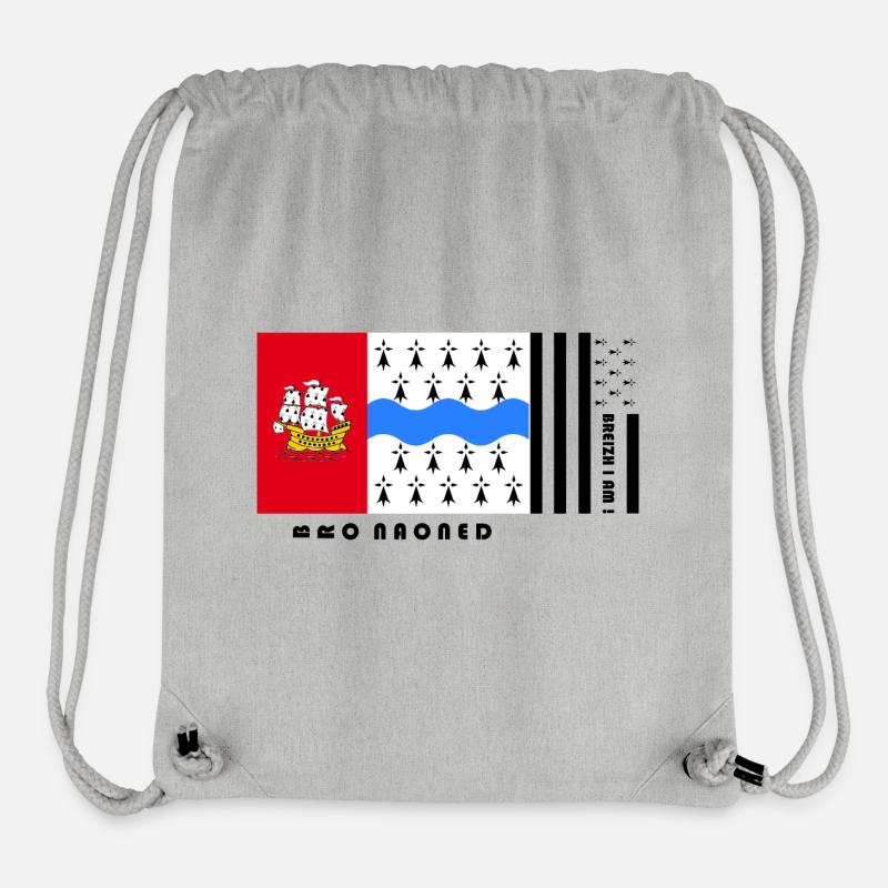 Bretaña - Escudo de armas Pays de Nantes - Mochila saco reciclada de Stanley/Stella - gris jaspeado