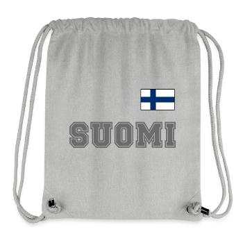 FINNLAND - SUOMI Trikot Look - Flagge auf Brust - Stanley/Stella recycelter Gym Bag - Grau meliert - Vorne
