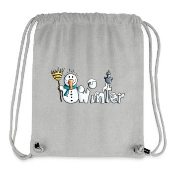Happy Winter - Sac à cordon recyclé Stanley/Stella - gris chiné - Devant