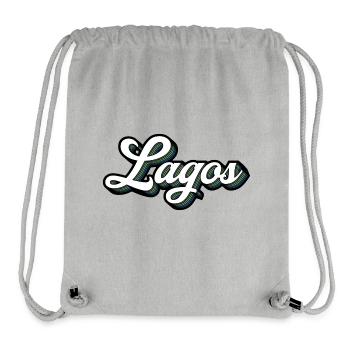 Lagos font with color stripes - Stanley/Stella Recycled Gym Bag - heather grey - Front