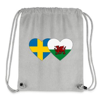 Cœur du drapeau Suède du Pays de Galles - Sac à cordon recyclé Stanley/Stella - gris chiné - Devant