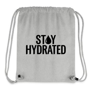 Slogan Restez Hydraté - Citation Fitness & Sport - Sac à cordon recyclé Stanley/Stella - gris chiné - Devant