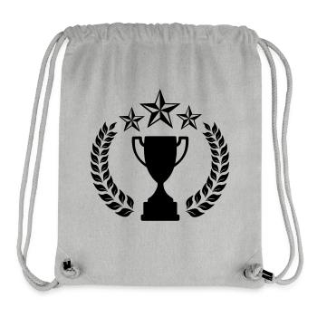 Couronne de laurier avec plus de trois étoiles - Sac à cordon recyclé Stanley/Stella - gris chiné - Devant