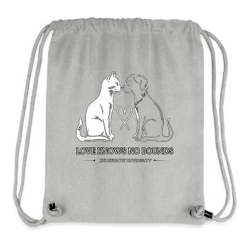 Cat & Dog: Love Knows No Boundaries - Stanley/Stella Recycled Gym Bag - heather grey - Front