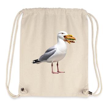 Silbermoewe-mit-Fischbroetchen - Stanley/Stella recycelter Gym Bag - Naturweiß - Vorne