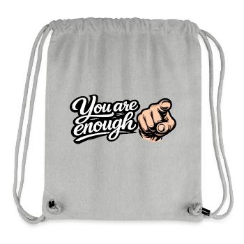 Vous êtes assez – Motivation et Amour de soi - Sac à cordon recyclé Stanley/Stella - gris chiné - Devant