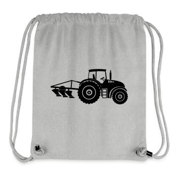 Traktor mit Pflug-Logo-Bauernhof - Stanley/Stella recycelter Gym Bag - Grau meliert - Vorne